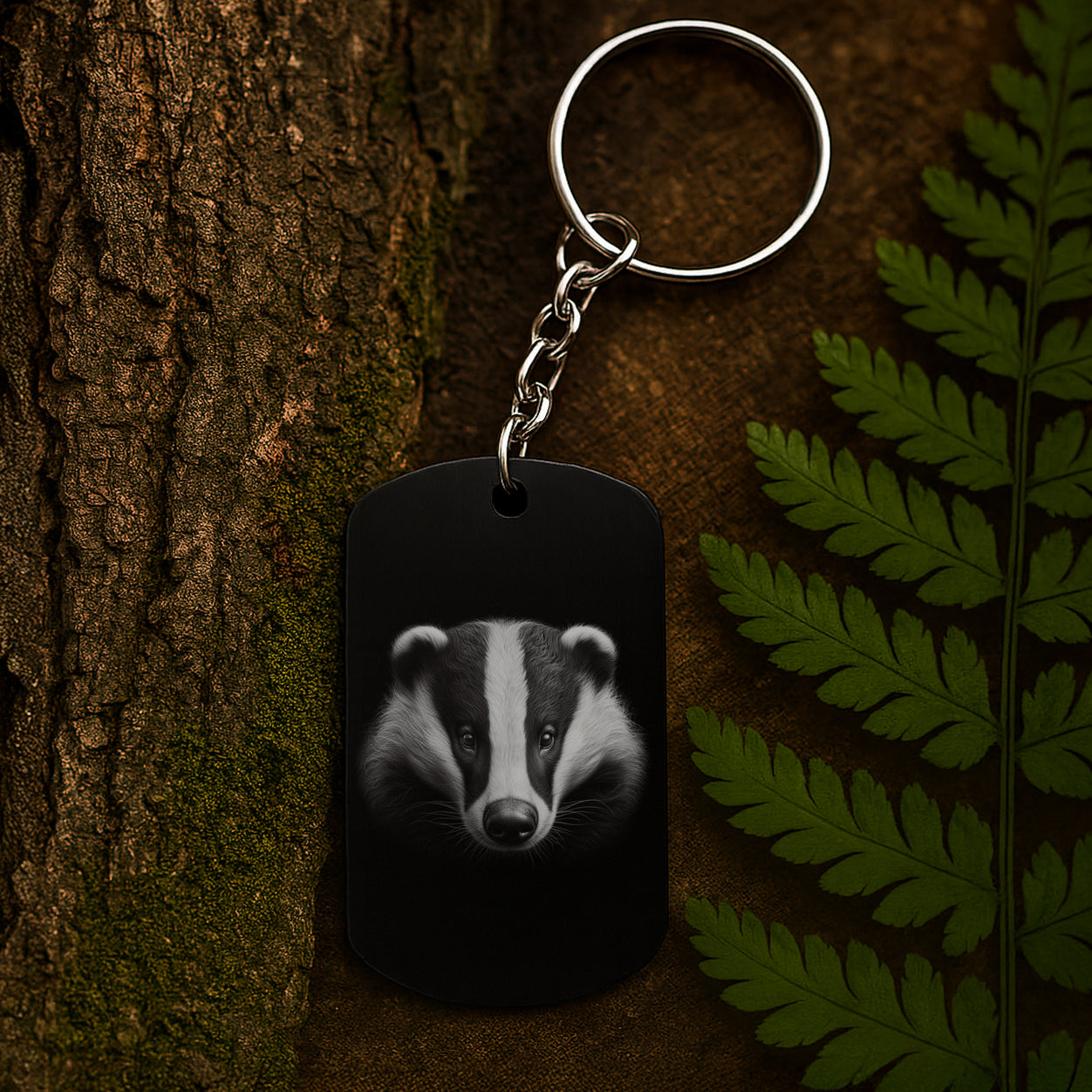 Badger 04 - Engraved Aluminium Keyring