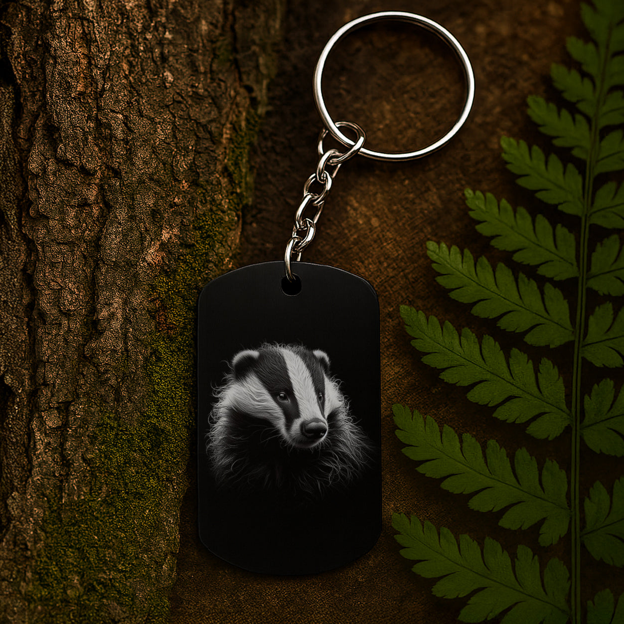 Badger 05 - Engraved Aluminium Keyring