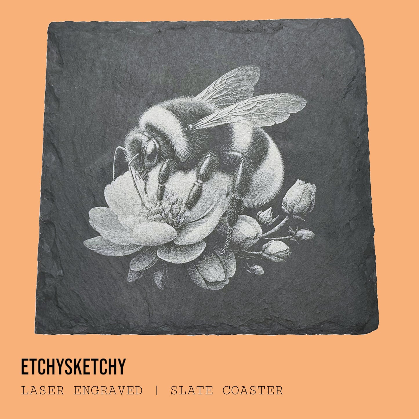 Handcrafted Bee Slate Coasters – Elegant Nature-Inspired Designs