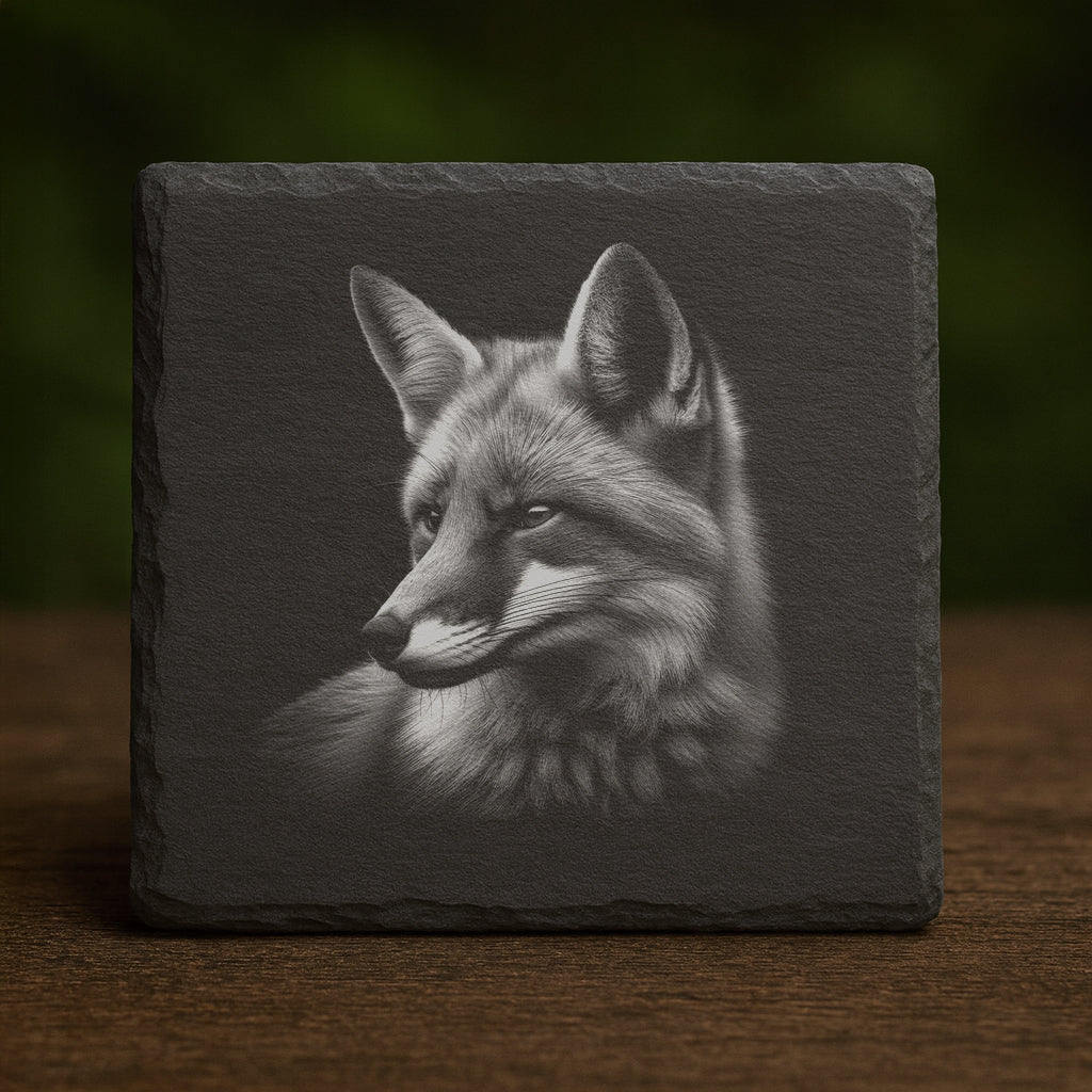 Slate Coaster - Fox 001
