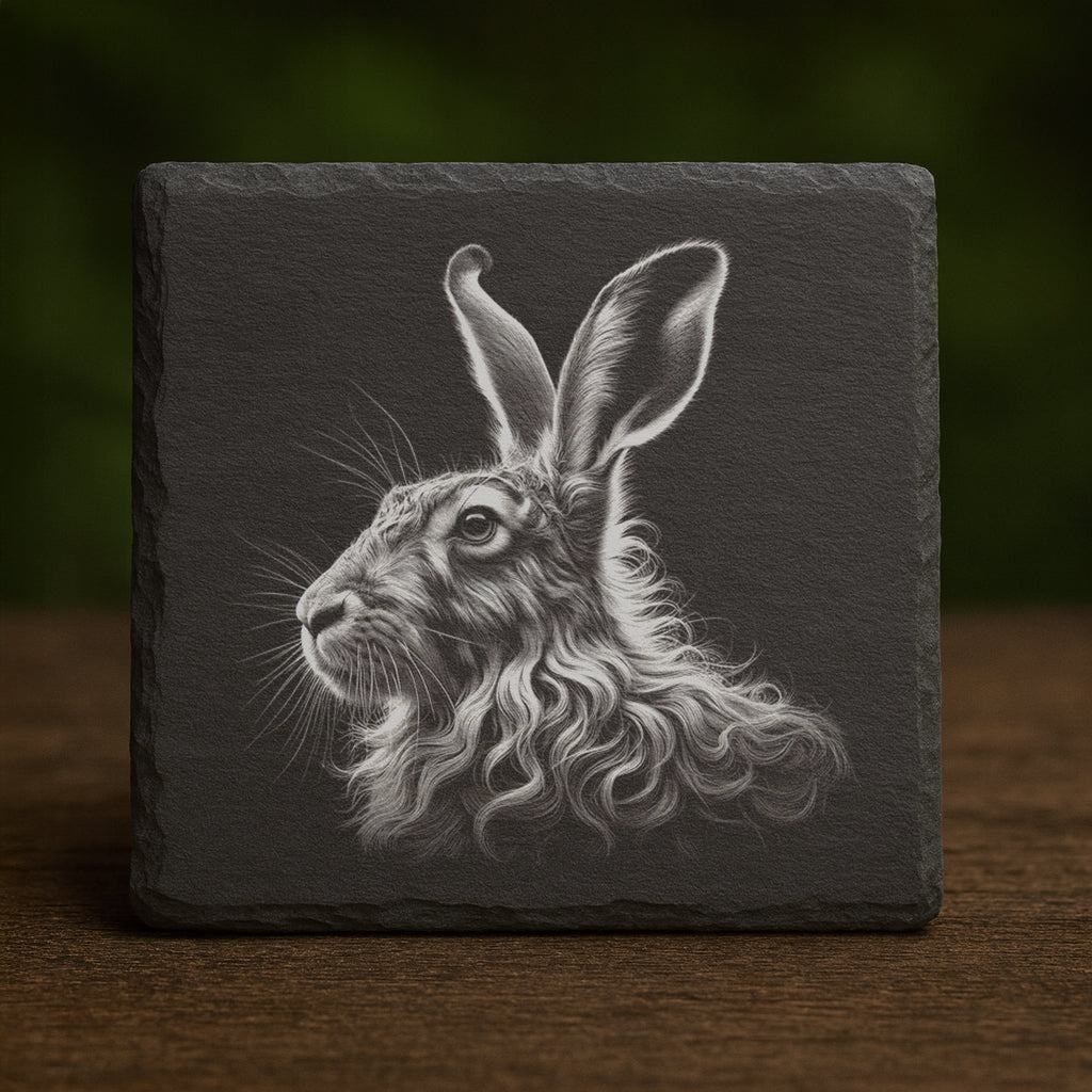 Slate Coaster - Hare 03
