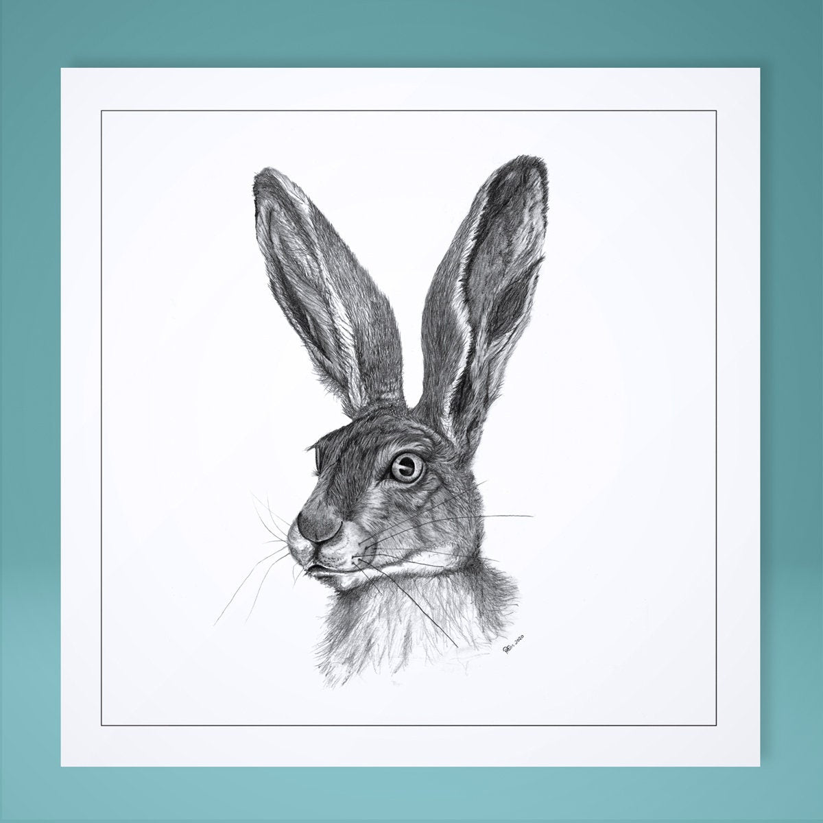 Hare Print 300mm x 300mm