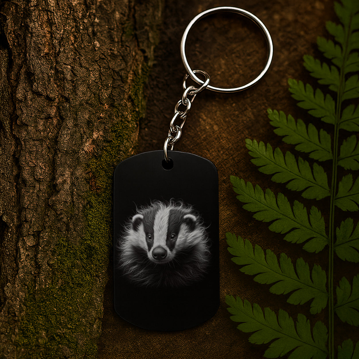 Badger 02 - Engraved Aluminium Keyring