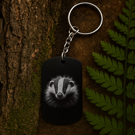 Badger 02 - Engraved Aluminium Keyring