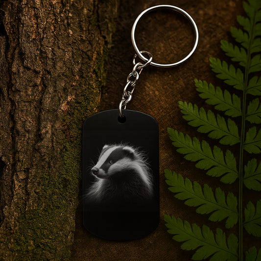 Badger 03 - Engraved Aluminium Keyring
