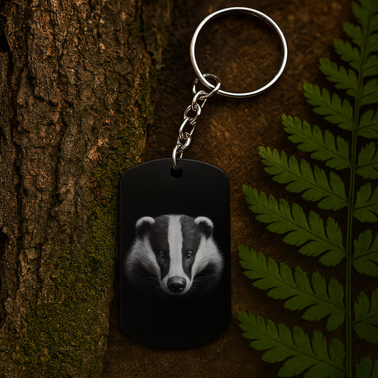 Badger 04 - Engraved Aluminium Keyring