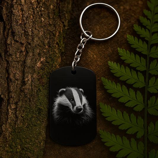 Badger 05 - Engraved Aluminium Keyring