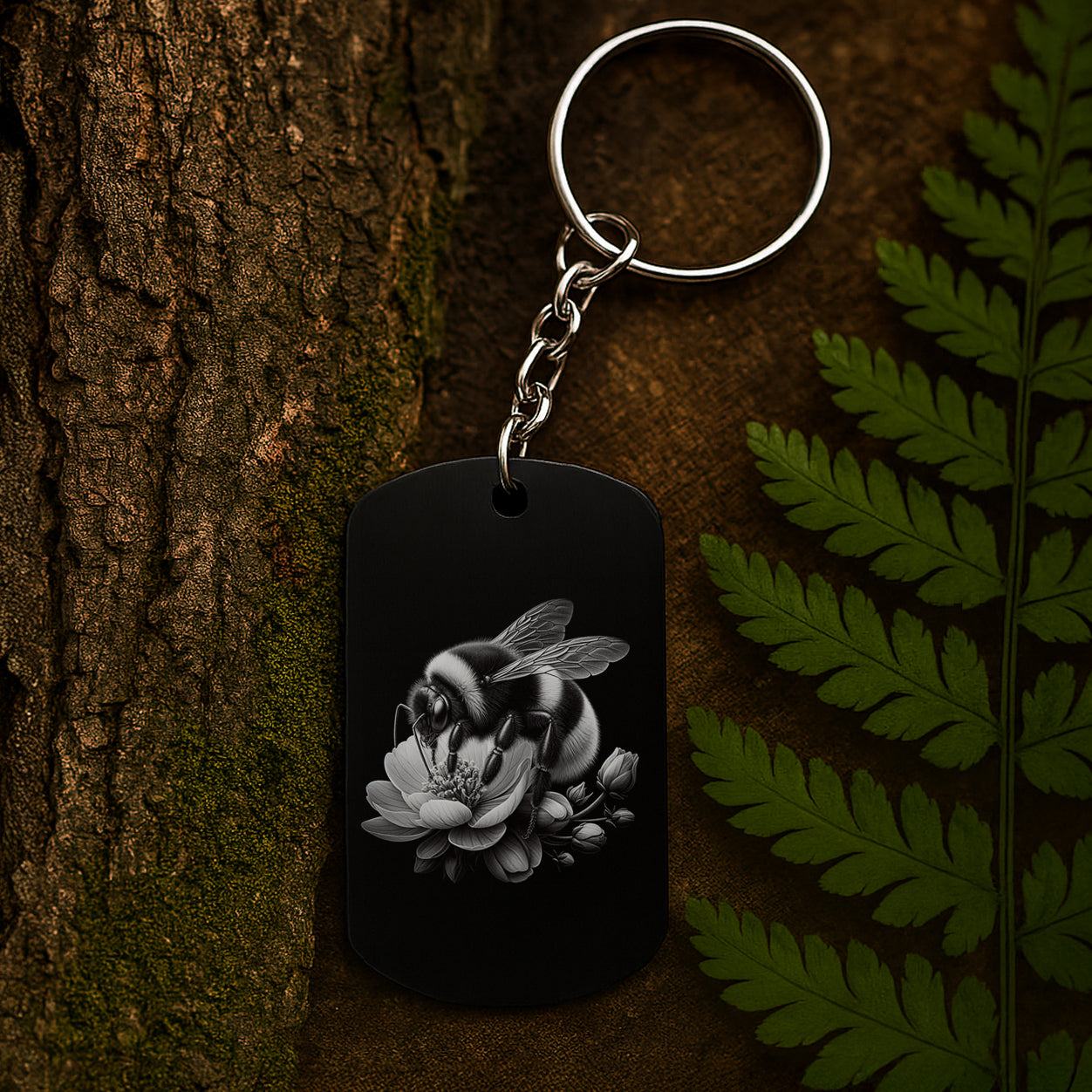 Bumblebee 02 - Engraved Aluminium Keyring