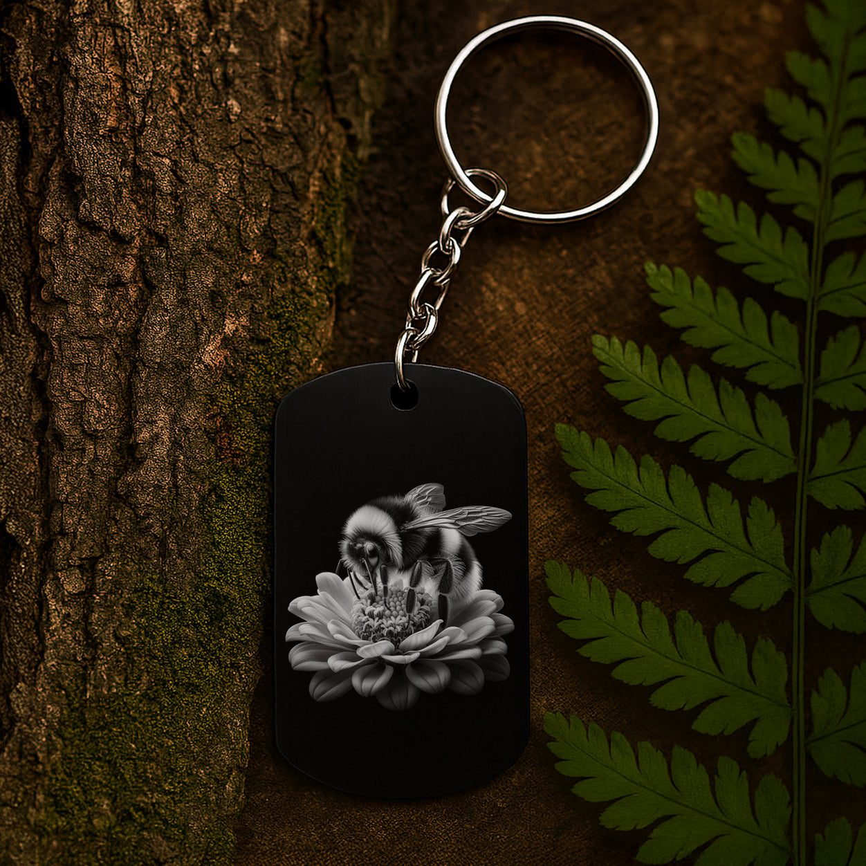 Bumblebee 04 - Engraved Aluminium Keyring