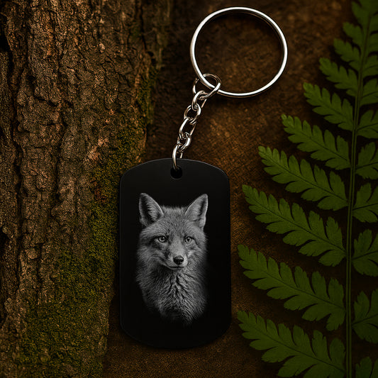 Fox 02 - Engraved Aluminium Keyring
