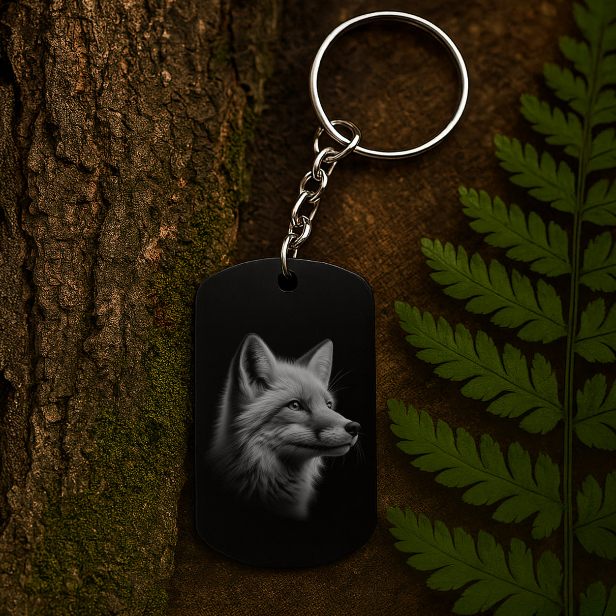 Fox 05 - Engraved Aluminium Keyring