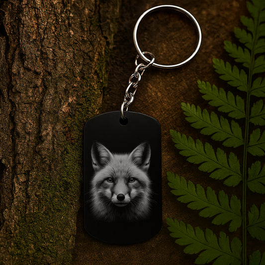 Fox 06 - Engraved Aluminium Keyring