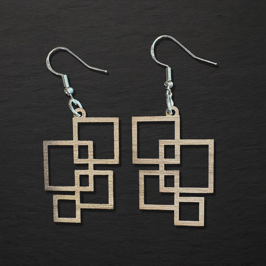 Walnut Wood Earrings – Oblong GEO 001