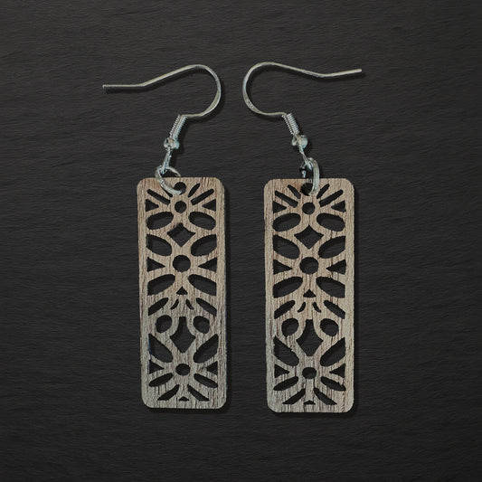 Walnut Wood Earrings – Oblong GEO 002