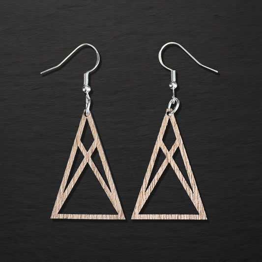 Walnut Wood Earrings – Triangle - GEO 002