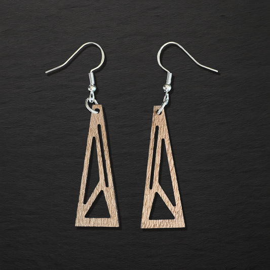Walnut Wood Earrings – Triangle - GEO 001