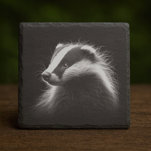 Slate Coaster -  Badger 003