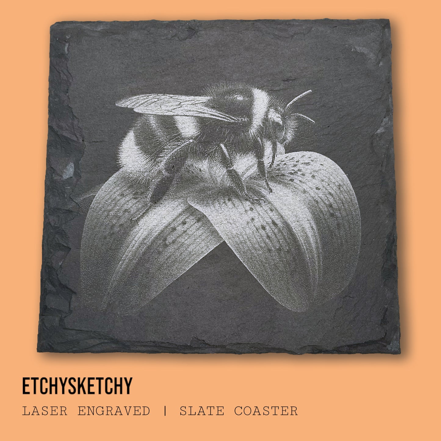 Handcrafted Bee Slate Coasters – Elegant Nature-Inspired Designs