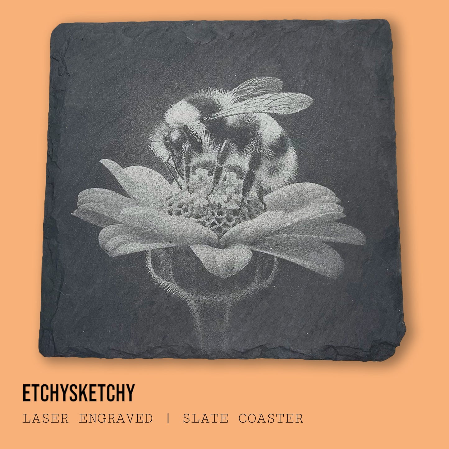 Handcrafted Bee Slate Coasters – Elegant Nature-Inspired Designs