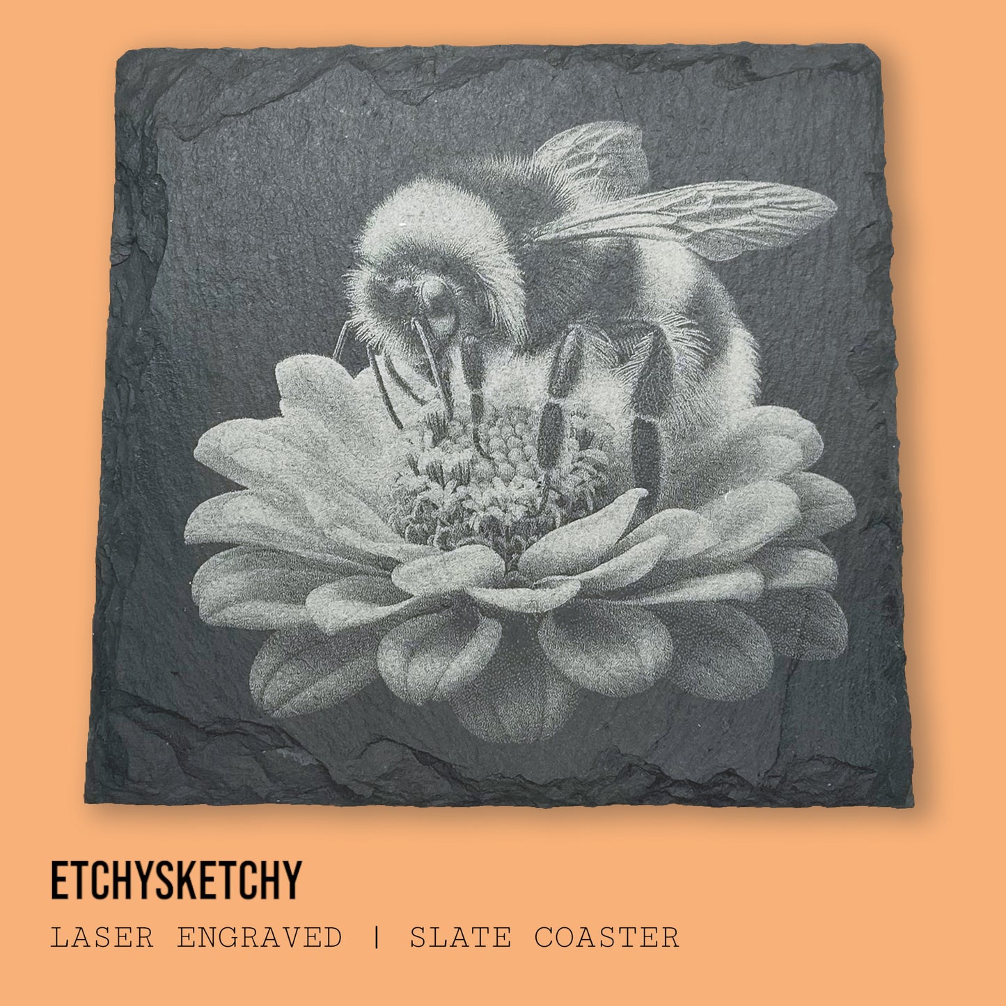 Handcrafted Bee Slate Coasters – Elegant Nature-Inspired Designs