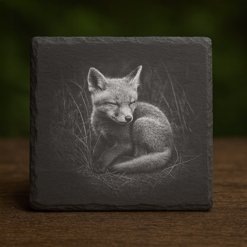 Slate Coaster - Fox 006