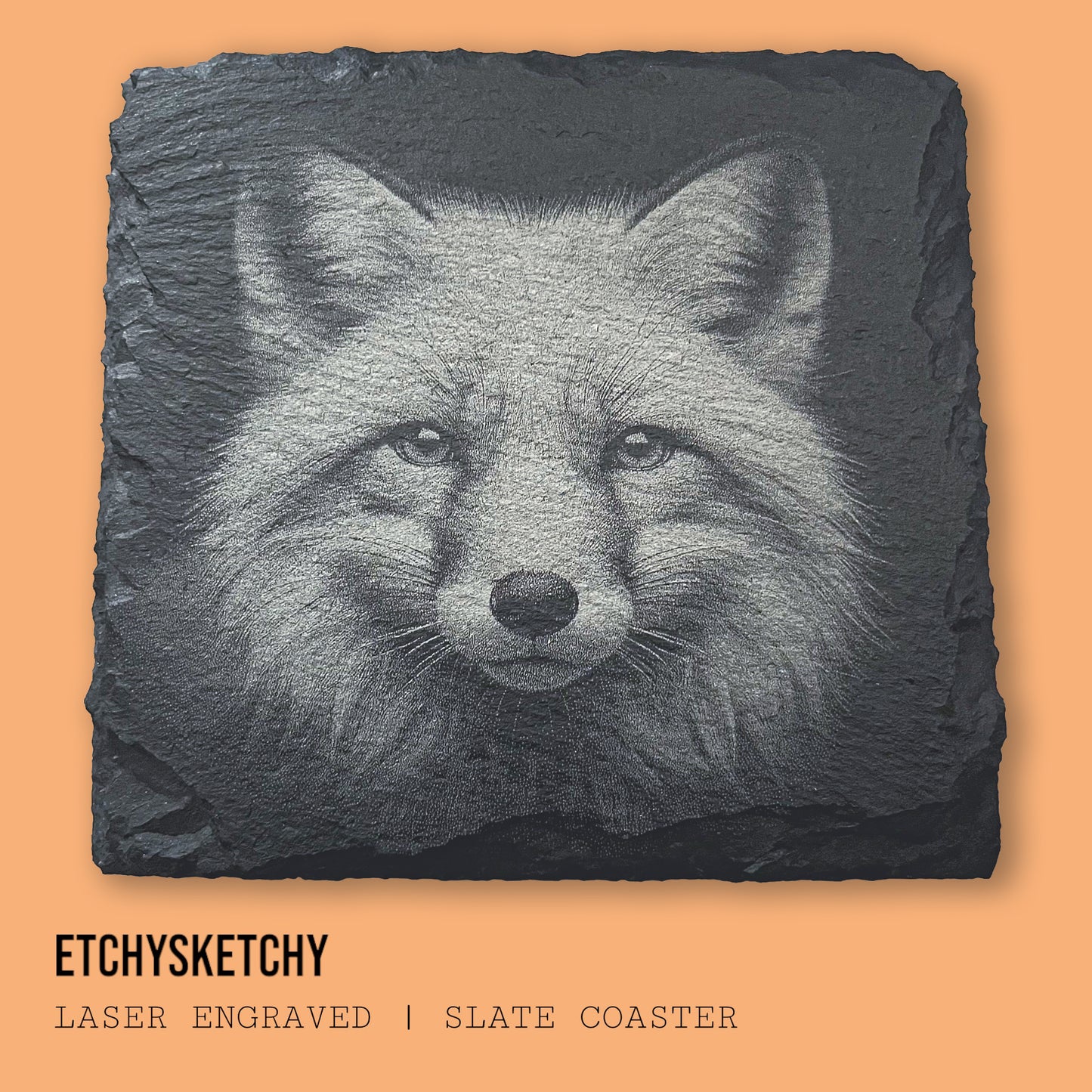Elegant Fox Slate Coaster – Nature-Inspired Design
