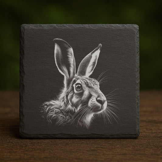 Slate Coaster - Hare 01