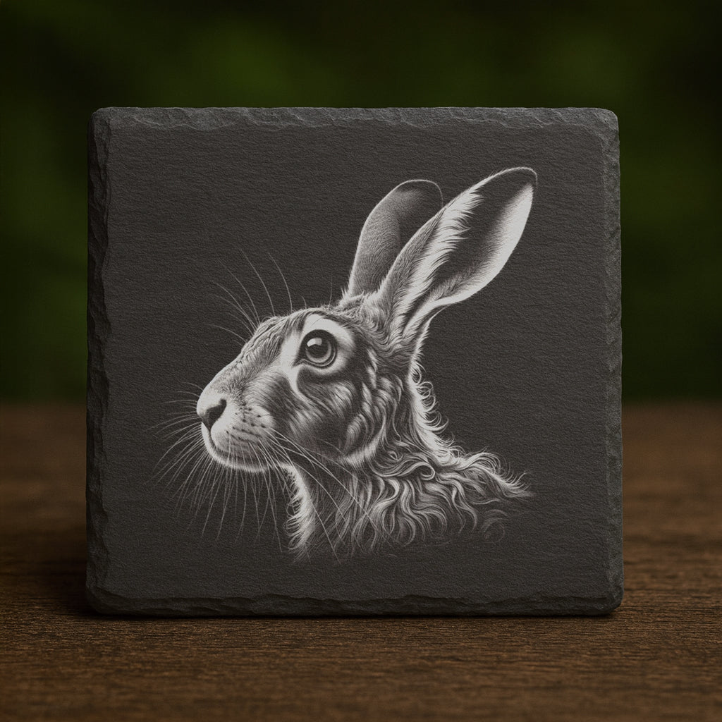 Slate Coaster - Hare 04