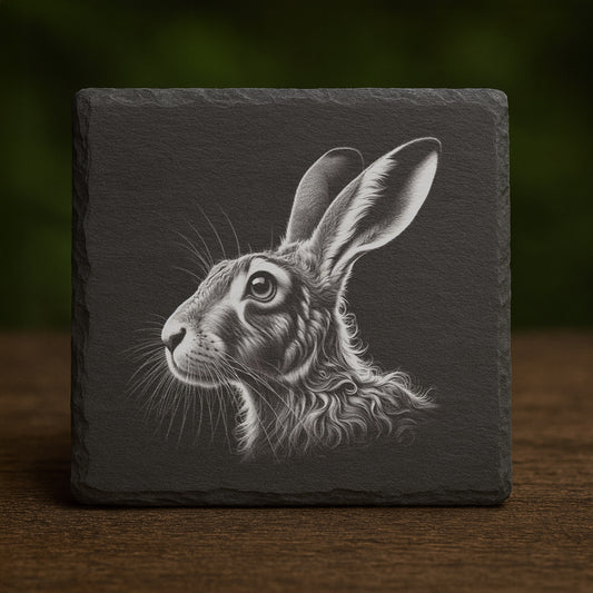 Slate Coaster - Hare 04