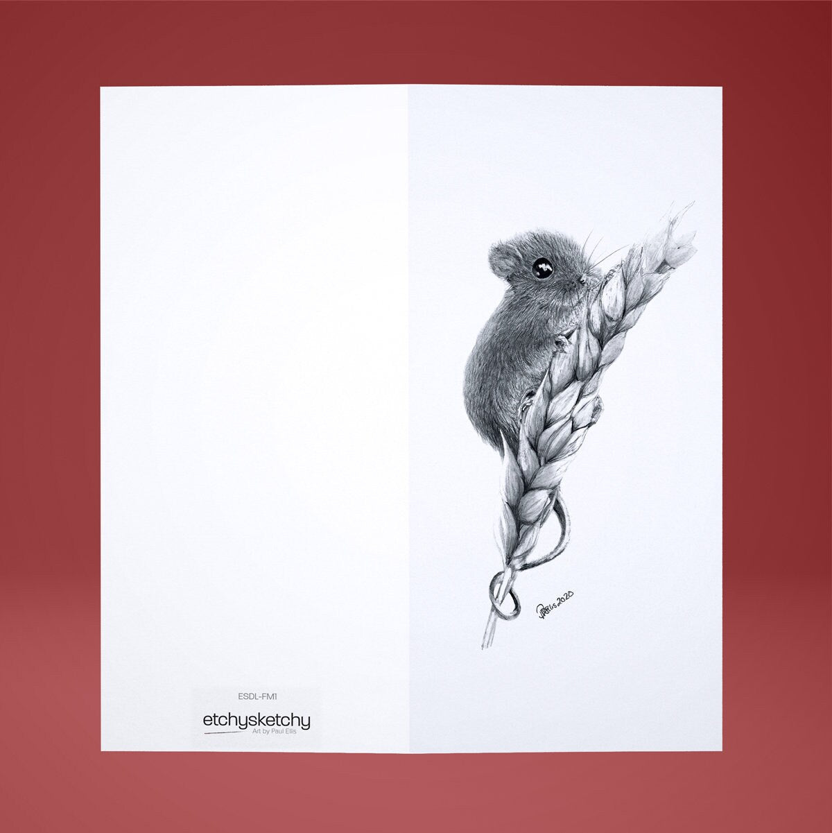 Mouse Greetings Card DL (210mm x 99mm) - blank inside