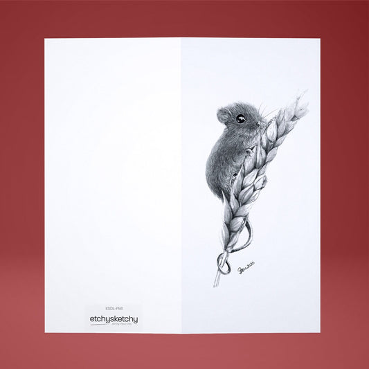 Mouse Greetings Card DL (210mm x 99mm) - blank inside