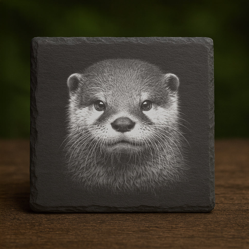 Slate Coaster – Otter 001
