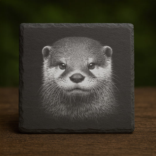 Slate Coaster – Otter 001