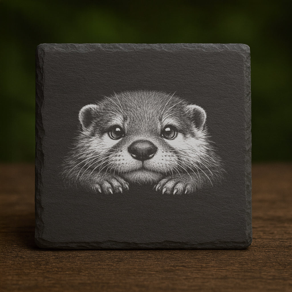 Slate Coaster – Otter 002