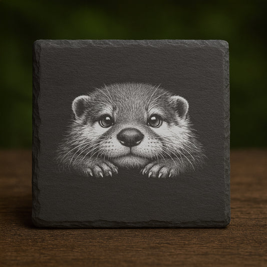 Slate Coaster – Otter 002