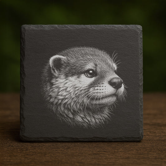Slate Coaster – Otter 003