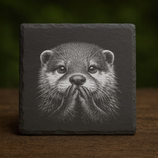 Slate Coaster – Otter 004